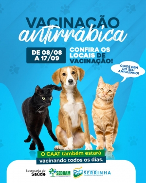 Campanha de vacinação antirrábica para cães e gatos 2022