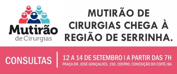 Mutirão de Cirurgias chega à Região de Serrinha