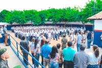 Educação em Serrinha dá passo à frente com início de gestão compartilhada com a PM no Leobino Ribeiro