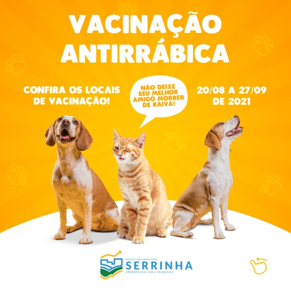 Campanha antirrábica para cães e gatos 2021