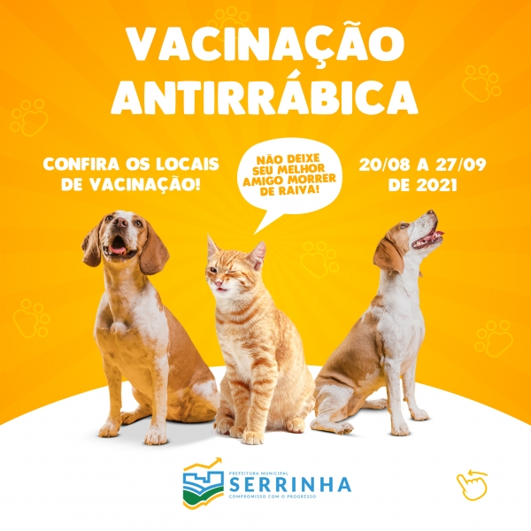 Campanha antirrábica para cães e gatos 2021